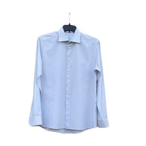 Elton Mens Dress Shirt. Button Up Spread Collar. 100% Cotton. Size 16 Slim.